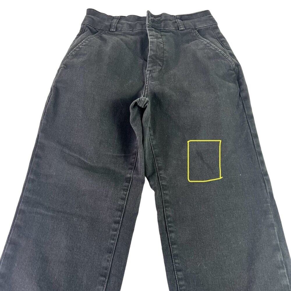 Everlane Jeans Women's Size 2 Black Cropped High Waist Straight Organic Cotton - Picture 9 of 13